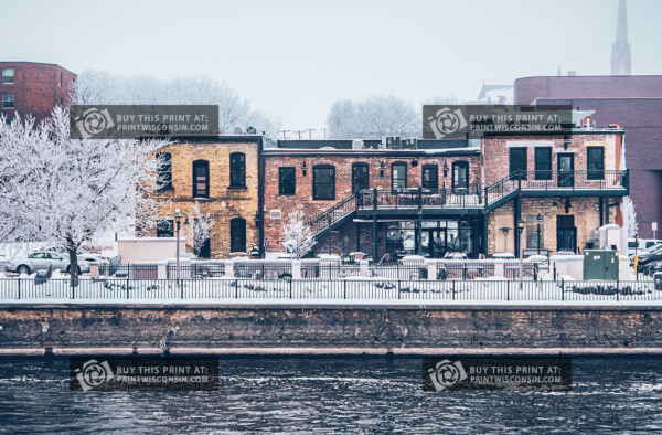 Winter at Bodacious – Riverfront Patio View
