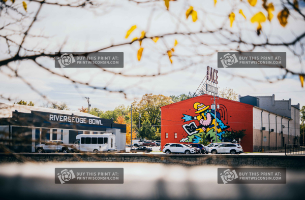 Ace hardware mural and riverside bowling alley picture